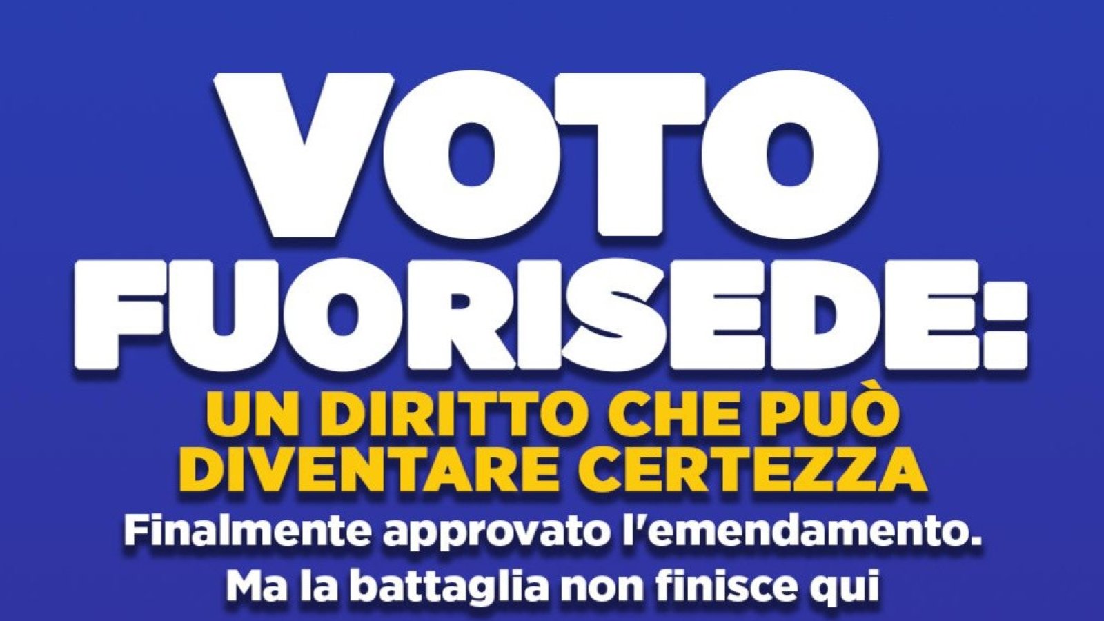 VOTO FUORISEDE, AZIONE CUNEO: "UN DIRITTO CHE DIVENTA CERTEZZA, MA ORA SERVE RENDERE LA MISURA STRUTTURALE"